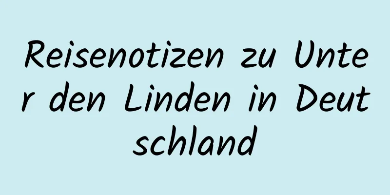 Reisenotizen zu Unter den Linden in Deutschland