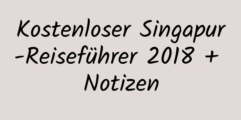 Kostenloser Singapur-Reiseführer 2018 + Notizen