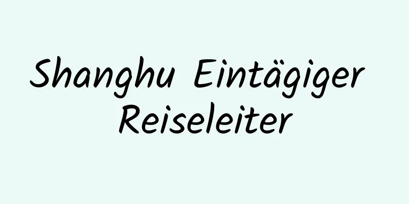 Shanghu Eintägiger Reiseleiter