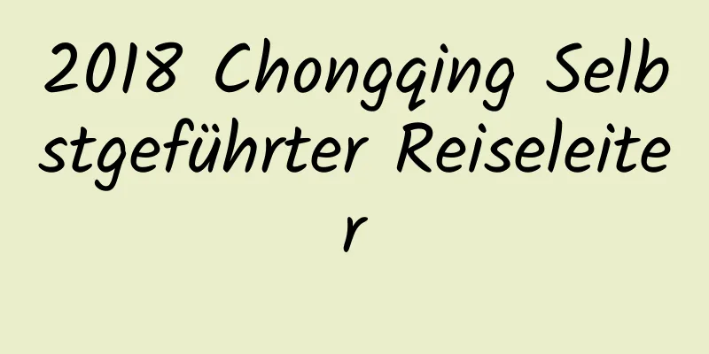 2018 Chongqing Selbstgeführter Reiseleiter