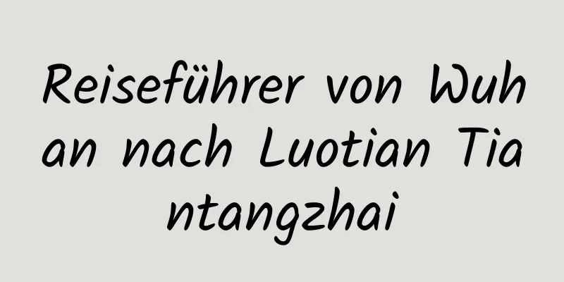 Reiseführer von Wuhan nach Luotian Tiantangzhai