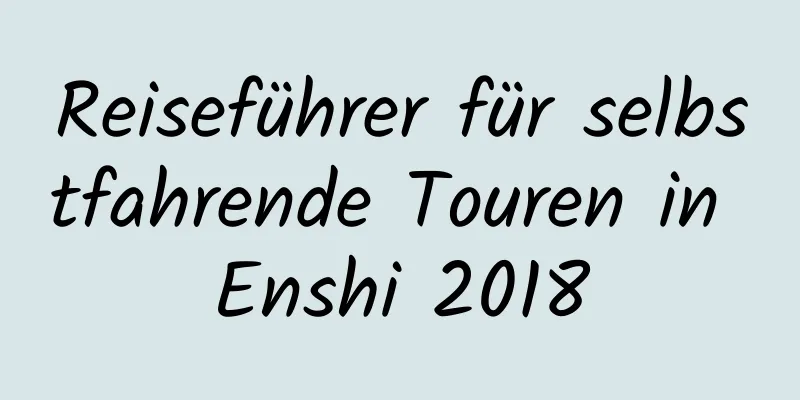 Reiseführer für selbstfahrende Touren in Enshi 2018