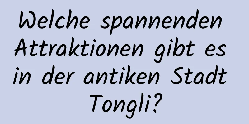 Welche spannenden Attraktionen gibt es in der antiken Stadt Tongli?