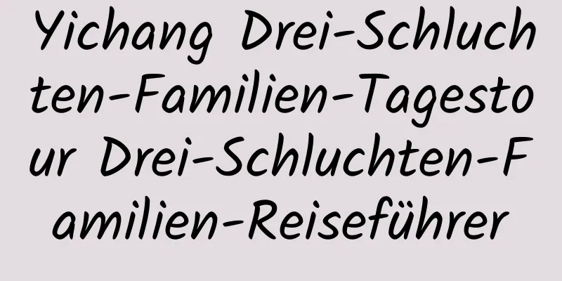 Yichang Drei-Schluchten-Familien-Tagestour Drei-Schluchten-Familien-Reiseführer