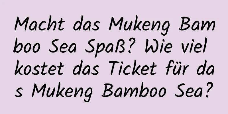 Macht das Mukeng Bamboo Sea Spaß? Wie viel kostet das Ticket für das Mukeng Bamboo Sea?