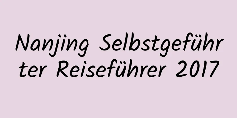 Nanjing Selbstgeführter Reiseführer 2017