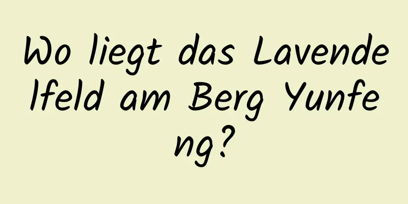 Wo liegt das Lavendelfeld am Berg Yunfeng?