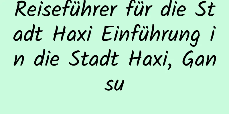 Reiseführer für die Stadt Haxi Einführung in die Stadt Haxi, Gansu