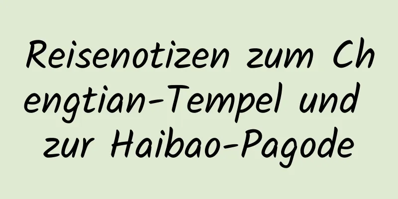 Reisenotizen zum Chengtian-Tempel und zur Haibao-Pagode