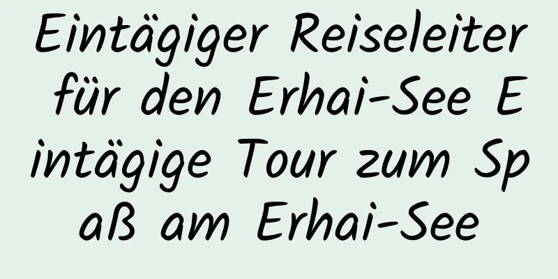 Eintägiger Reiseleiter für den Erhai-See Eintägige Tour zum Spaß am Erhai-See