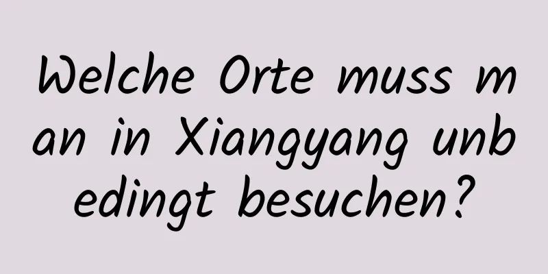 Welche Orte muss man in Xiangyang unbedingt besuchen?