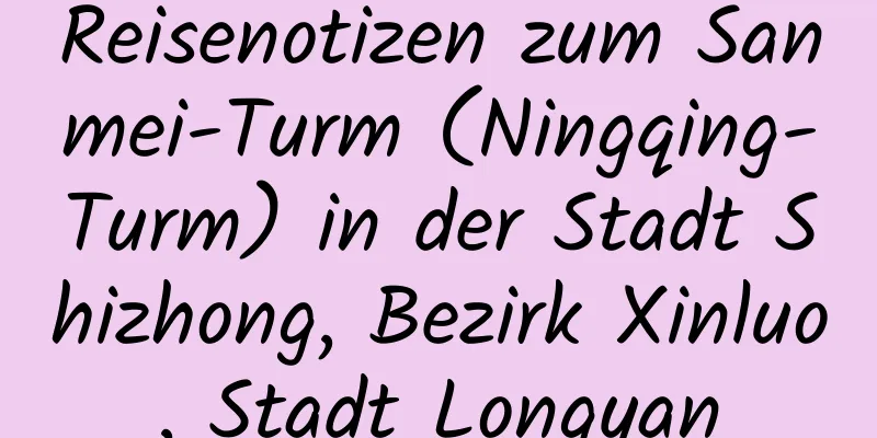 Reisenotizen zum Sanmei-Turm (Ningqing-Turm) in der Stadt Shizhong, Bezirk Xinluo, Stadt Longyan