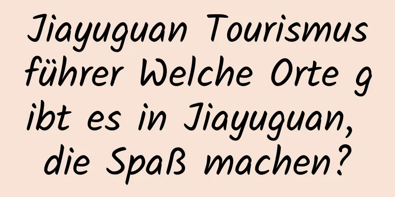 Jiayuguan Tourismusführer Welche Orte gibt es in Jiayuguan, die Spaß machen?