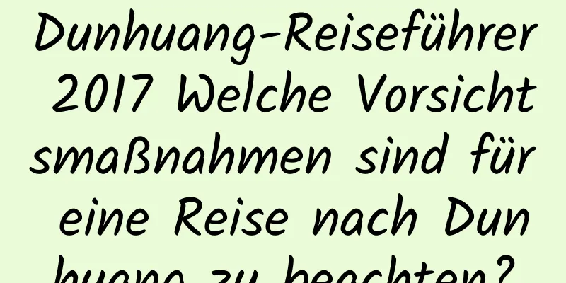 Dunhuang-Reiseführer 2017 Welche Vorsichtsmaßnahmen sind für eine Reise nach Dunhuang zu beachten?