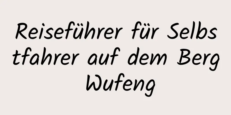 Reiseführer für Selbstfahrer auf dem Berg Wufeng