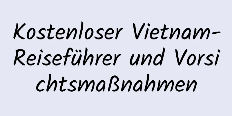 Kostenloser Vietnam-Reiseführer und Vorsichtsmaßnahmen