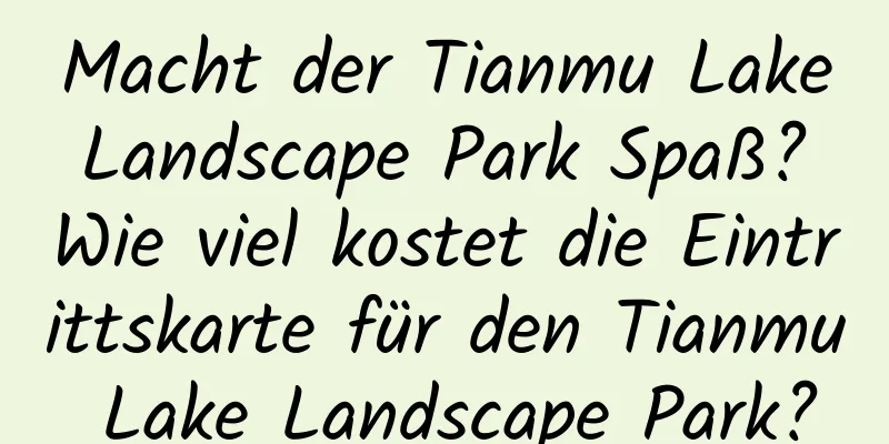 Macht der Tianmu Lake Landscape Park Spaß? Wie viel kostet die Eintrittskarte für den Tianmu Lake Landscape Park?