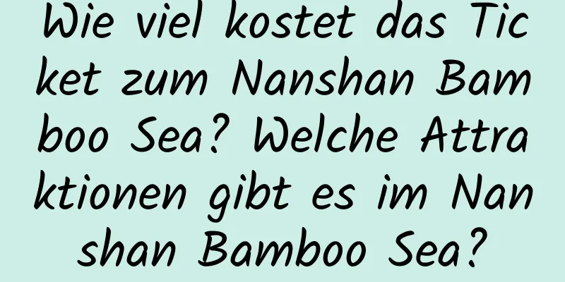 Wie viel kostet das Ticket zum Nanshan Bamboo Sea? Welche Attraktionen gibt es im Nanshan Bamboo Sea?