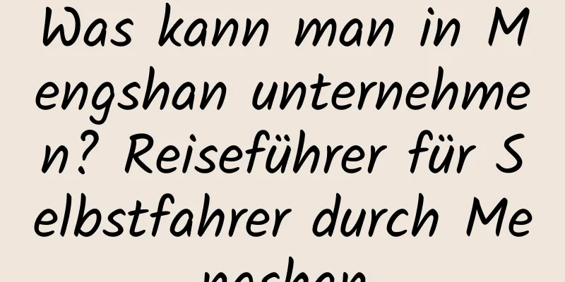 Was kann man in Mengshan unternehmen? Reiseführer für Selbstfahrer durch Mengshan