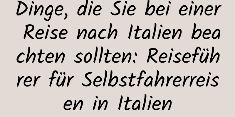 Dinge, die Sie bei einer Reise nach Italien beachten sollten: Reiseführer für Selbstfahrerreisen in Italien