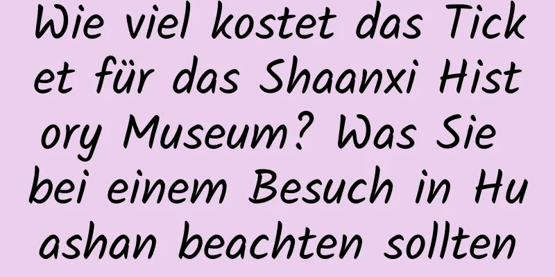 Wie viel kostet das Ticket für das Shaanxi History Museum? Was Sie bei einem Besuch in Huashan beachten sollten