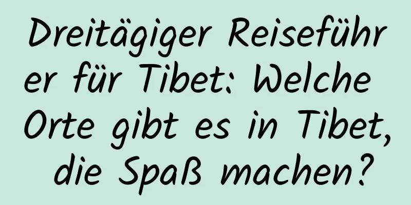 Dreitägiger Reiseführer für Tibet: Welche Orte gibt es in Tibet, die Spaß machen?