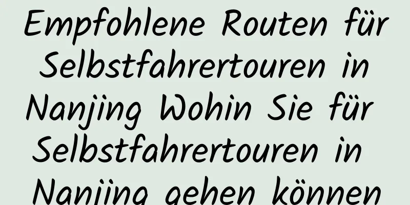 Empfohlene Routen für Selbstfahrertouren in Nanjing Wohin Sie für Selbstfahrertouren in Nanjing gehen können