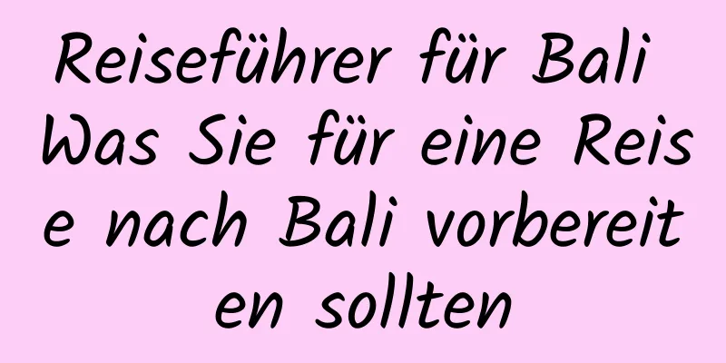 Reiseführer für Bali Was Sie für eine Reise nach Bali vorbereiten sollten