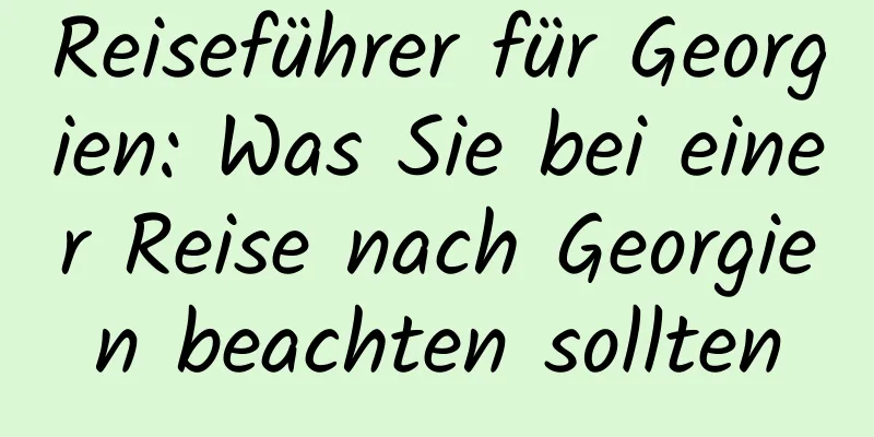 Reiseführer für Georgien: Was Sie bei einer Reise nach Georgien beachten sollten