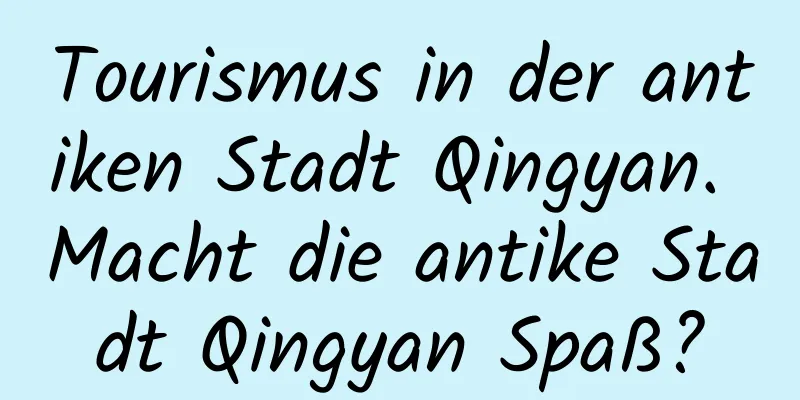 Tourismus in der antiken Stadt Qingyan. Macht die antike Stadt Qingyan Spaß?