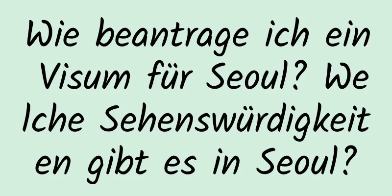 Wie beantrage ich ein Visum für Seoul? Welche Sehenswürdigkeiten gibt es in Seoul?