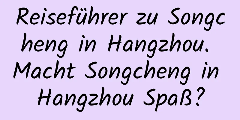 Reiseführer zu Songcheng in Hangzhou. Macht Songcheng in Hangzhou Spaß?