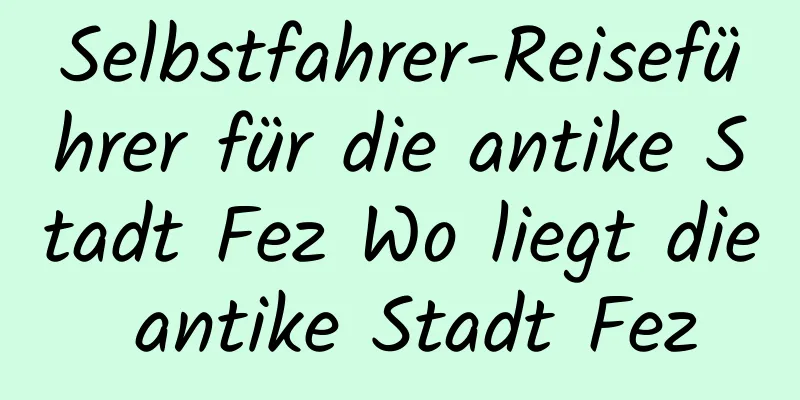 Selbstfahrer-Reiseführer für die antike Stadt Fez Wo liegt die antike Stadt Fez