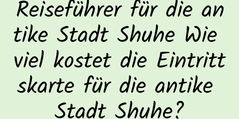 Reiseführer für die antike Stadt Shuhe Wie viel kostet die Eintrittskarte für die antike Stadt Shuhe?