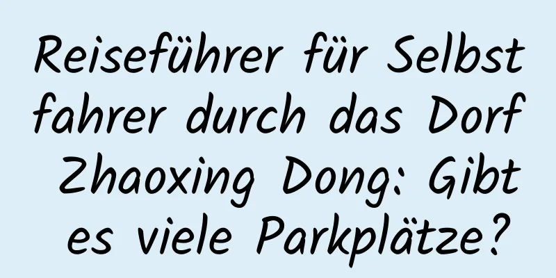 Reiseführer für Selbstfahrer durch das Dorf Zhaoxing Dong: Gibt es viele Parkplätze?