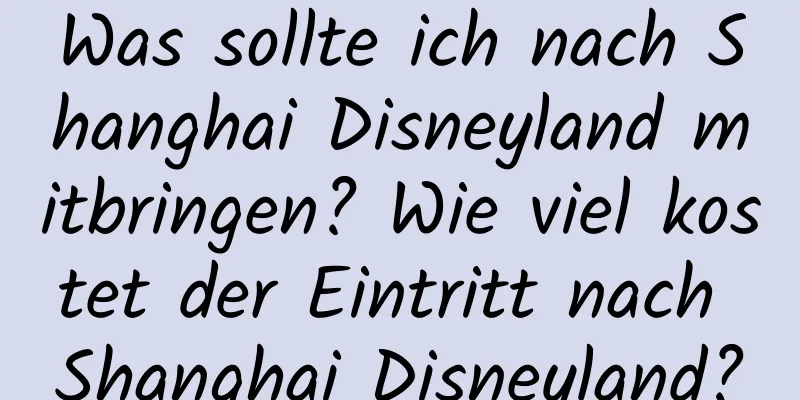 Was sollte ich nach Shanghai Disneyland mitbringen? Wie viel kostet der Eintritt nach Shanghai Disneyland?