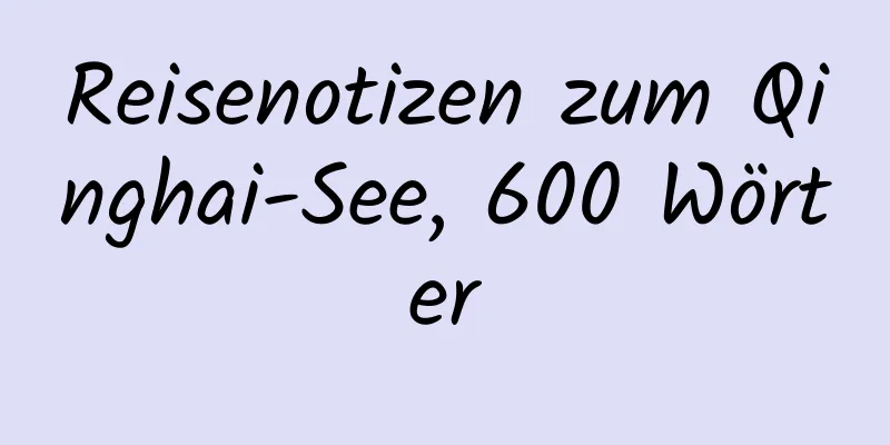 Reisenotizen zum Qinghai-See, 600 Wörter