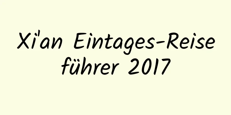 Xi'an Eintages-Reiseführer 2017