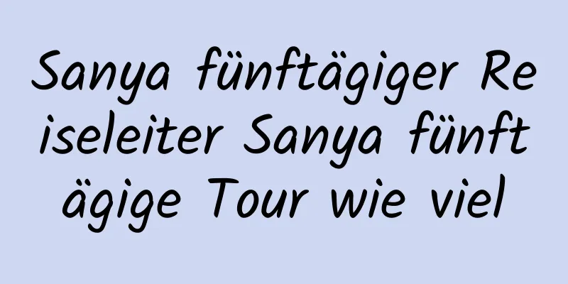 Sanya fünftägiger Reiseleiter Sanya fünftägige Tour wie viel