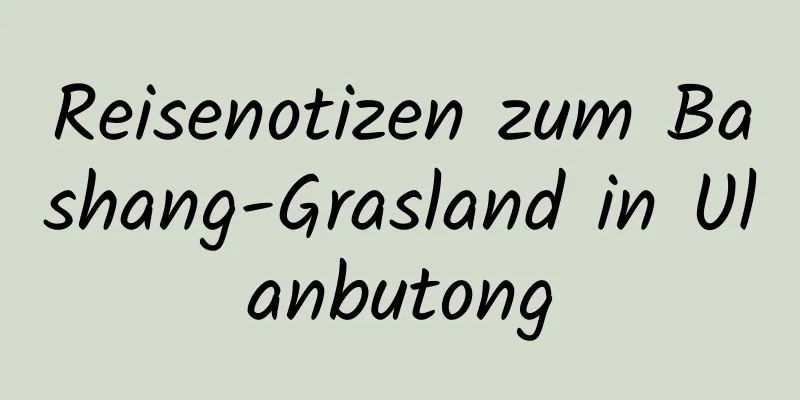 Reisenotizen zum Bashang-Grasland in Ulanbutong