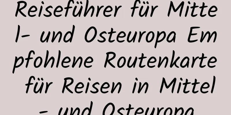 Reiseführer für Mittel- und Osteuropa Empfohlene Routenkarte für Reisen in Mittel- und Osteuropa