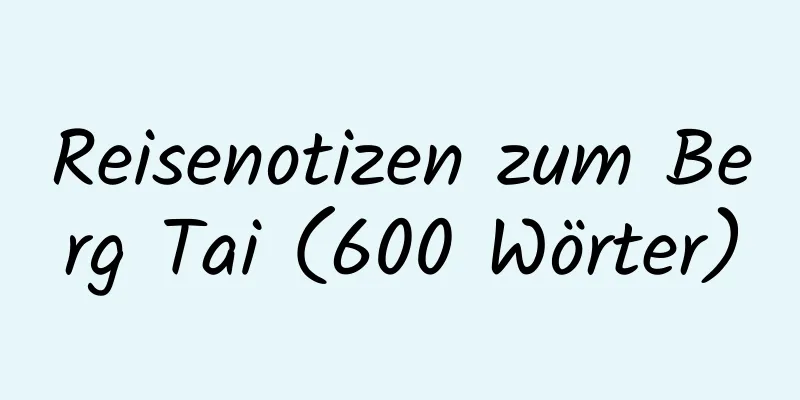 Reisenotizen zum Berg Tai (600 Wörter)