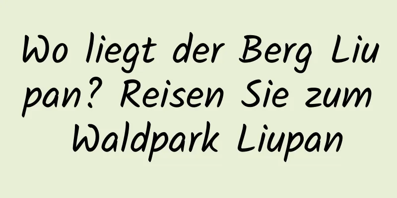 Wo liegt der Berg Liupan? Reisen Sie zum Waldpark Liupan