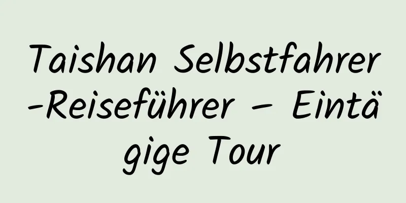 Taishan Selbstfahrer-Reiseführer – Eintägige Tour