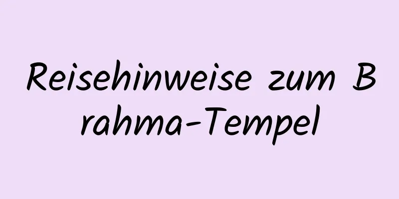 Reisehinweise zum Brahma-Tempel