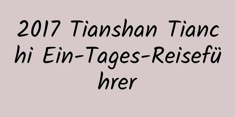 2017 Tianshan Tianchi Ein-Tages-Reiseführer