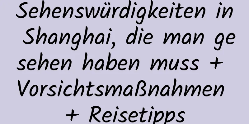 Sehenswürdigkeiten in Shanghai, die man gesehen haben muss + Vorsichtsmaßnahmen + Reisetipps