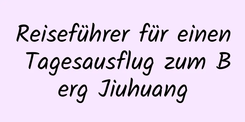 Reiseführer für einen Tagesausflug zum Berg Jiuhuang