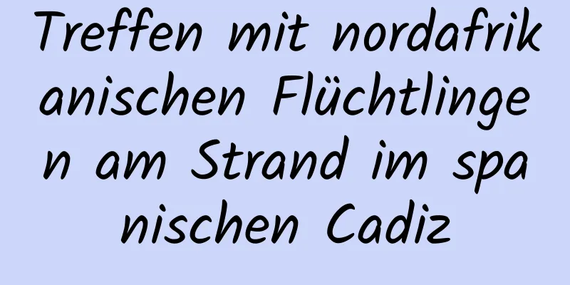 Treffen mit nordafrikanischen Flüchtlingen am Strand im spanischen Cadiz