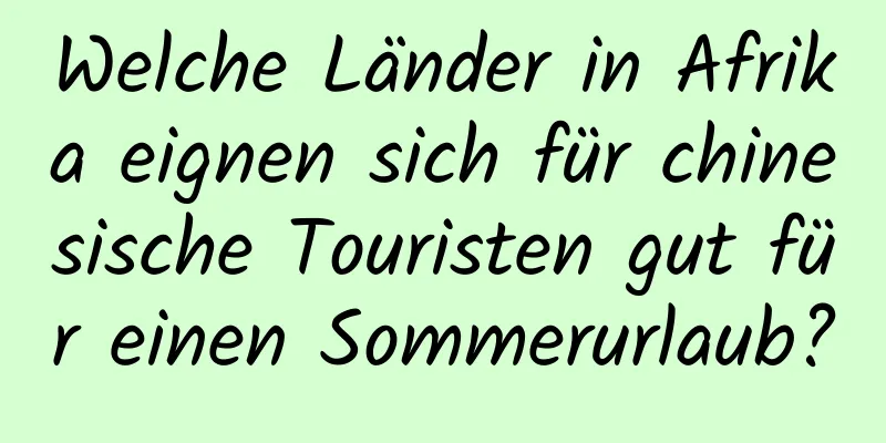 Welche Länder in Afrika eignen sich für chinesische Touristen gut für einen Sommerurlaub?